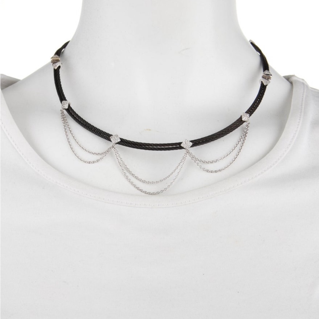 Charriol Elegant Black And Silver Necklace 1000$